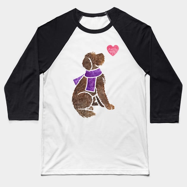 Watercolour Labradoodle Baseball T-Shirt by animalartbyjess